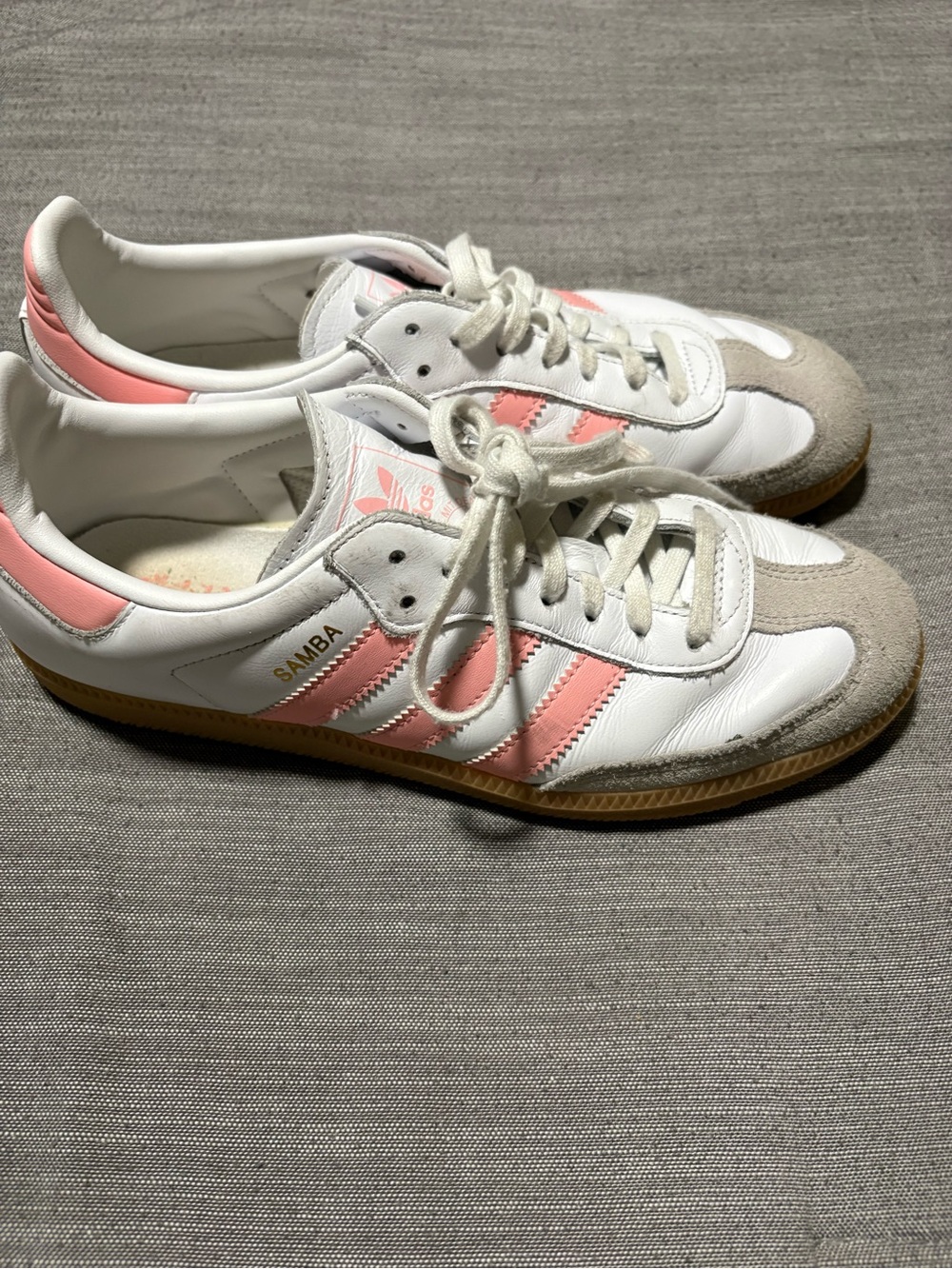 Adidas Samba Womens Sneakers in White & Pink